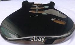 Corps de Stratocaster Hardtail Strat, 3 pcs d'aulne nord-américain noir ? 4,6 lbs