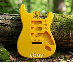 Corps de guitare Fender Stratocaster imprimé en 3D, vibrato, jaune