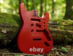 Corps de guitare Fender Stratocaster imprimé en 3D, vibrato, rouge