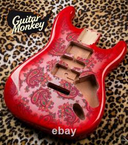 Corps de remplacement Fender Stratocaster HSH en aulne Paisley avec cavité blindée