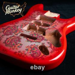Corps de remplacement Fender Stratocaster HSH en aulne Paisley avec cavité blindée