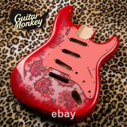 Corps de remplacement Fender Stratocaster HSH en aulne Paisley avec cavité blindée