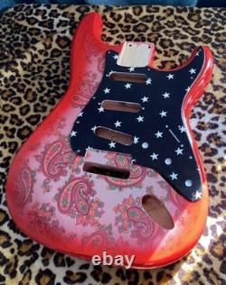 Corps de remplacement Fender Stratocaster HSH en aulne, cachemire rouge, cavité blindée