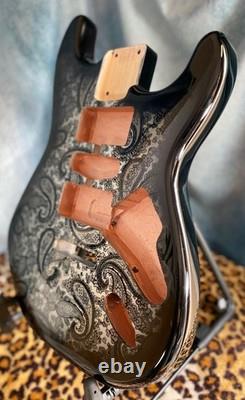 Corps de remplacement Stratocaster Paisley HSH en aulne avec cavité blindée