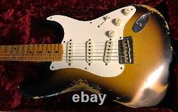 Fender 1957 Stratocaster Heavy Relic Modern Spec Sunburst Custom Shop Seulement 7lbs