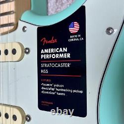 Fender American Performer Stratocaster HSS Érable Satin Surf Green Guitare NEUF OB