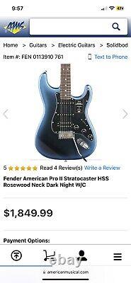 Fender American Professional II Stratocaster Dark Night Touche en Palissandre