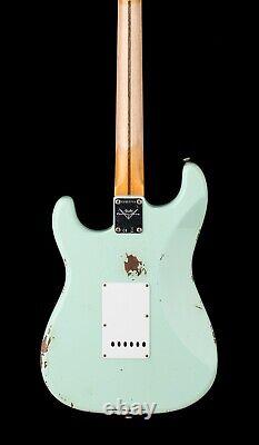 Fender Custom Shop 1958 Stratocaster Relic Super Faded Aged Surf Green #77293
<br/> 		
<br/> 	 Atelier de personnalisation Fender 1958 Stratocaster Relic Super Faded Aged Surf Green #77293