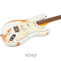 Fender Custom Shop 1960 Stratocaster Guitare Relique Lourde Vieillie Blanc Olympique