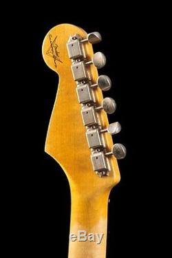 Fender Custom Shop 1960 Stratocaster Relic Lourd Sonic Bleu Sur Fiesta Red