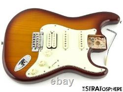 Fender Deluxe Hss Stratocaster Strat Loaded Body 2 Point Bruitless S-1 Tabac