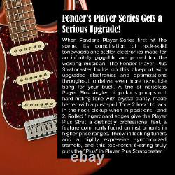 Fender Player Plus Stratocaster, Pau Ferro, Aged Candy Apple Red Eg Open Box