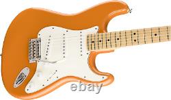 Fender Player Stratocaster Capri Orange translates to 'Fender Player Stratocaster Orange Capri' in French.