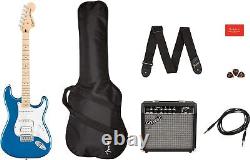 Fender Squier Affinity Stratocaster Bundle, Bleu Lac Placid, Amplificateur Frontman 10G, Gig