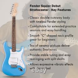 Fender Squier Debut Stratocaster Bleu Californie avec Amplificateur Fender Squier Debut Stratocaster Bleu Californie avec Amplificateur