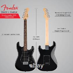 Fender Standard Stratocaster HSS Guitare Électrique Noire à 6 Cordes Ensemble