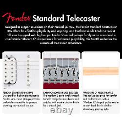 Fender Standard Stratocaster HSS Guitare Électrique Noire à 6 Cordes Ensemble