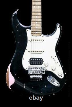 Fender Stratocaster John Cruz Masterbuilt 1966 Noir / Shell Rose Relic Floyd Rose
