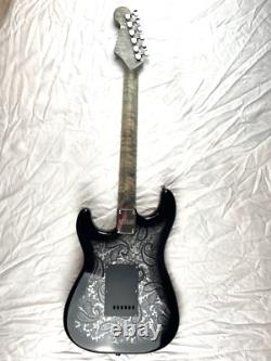 Fender Stratocaster Steele Guitars Manche en érable flammé noir Paisley SSS