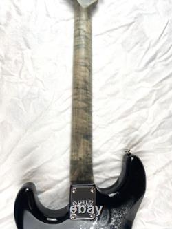 Fender Stratocaster Steele Guitars Manche en érable flammé noir Paisley SSS
