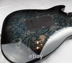 Fender Stratocaster Steele Guitars Manche en érable flammé noir Paisley SSS