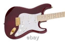 Guitare Fender MIJ Ritchie Kotzen Stratocaster en érable transparent rouge burst NEUVE