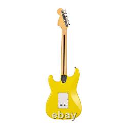 Guitare Fender Stratocaster jaune, édition limitée, fabriquée au Japon