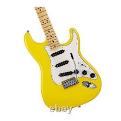 Guitare Fender Stratocaster jaune, édition limitée, fabriquée au Japon