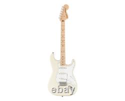 Guitare Squier Affinity Series Stratocaster Olympic White avec touche en érable, boîte ouverte