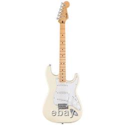 Guitare électrique Fender Standard Stratocaster avec touche en érable et pickguard blanc