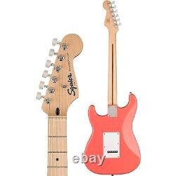 Guitare électrique Squier Sonic Stratocaster HSS avec touche en érable couleur corail tahitien