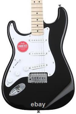 Guitare électrique Squier Sonic Stratocaster gaucher noire avec manche en érable