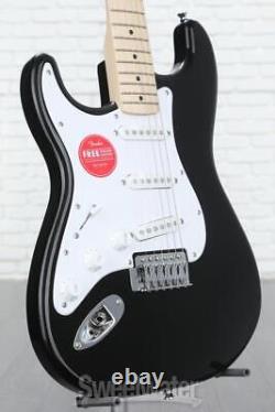 Guitare électrique Squier Sonic Stratocaster gaucher noire avec manche en érable