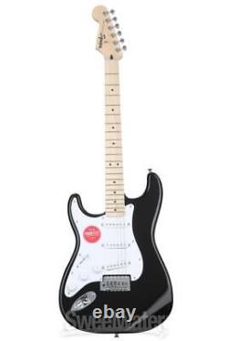 Guitare électrique Squier Sonic Stratocaster gaucher noire avec manche en érable