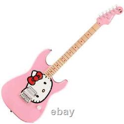 Guitare électrique Squier par Fender Limited Hello Kitty Stratocaster Rose avec étui