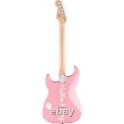 Guitare électrique Squier par Fender Limited Hello Kitty Stratocaster Rose avec étui