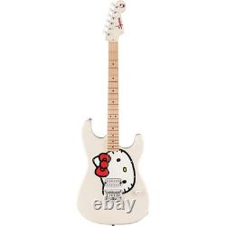 Guitare électrique Squier x Hello Kitty Stratocaster blanche