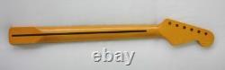 Manche de guitare Stratocaster pour gaucher / teinte vintage / points en nacre de 43 mm - compatible Warmoth, Fender STRAT