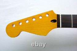 Manche de guitare Stratocaster pour gaucher / teinte vintage / points en nacre de 43 mm - compatible Warmoth, Fender STRAT