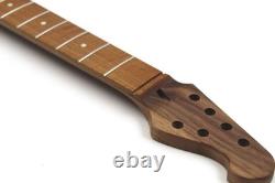 Manche de guitare en érable ondé torréfié sur noyer noir, style 24,75 mm, compatible Fender Stratocaster