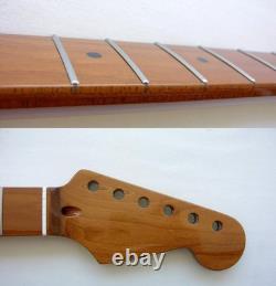 Neck de guitare Stratocaster 22 en acier inoxydable / rôti, compatible avec Warmoth, Fender STRAT