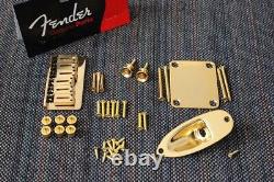Nouveau Fender American Standard Hardtail Gold Stratocaster Body Hardware Set Strat