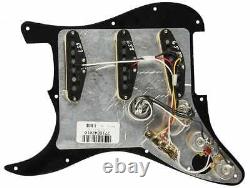 Nouveau Tex Mex Sss 3-ply Black Pré-wired Stratocaster Pickguard