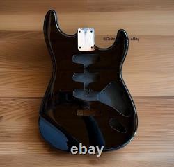 Nouveau corps Strat pour guitare Fender Strat en aulne noir brillant SSS