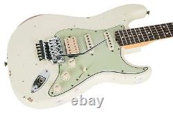 Nouvelle Fender Custom Shop 1960 Stratocaster Relic HSS Blanc Vintage Floyd Rose