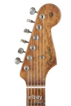 Nouvelle Fender Masterbuilt Stratocaster des années 50 Heavy Relic Noir sur Violin Burst