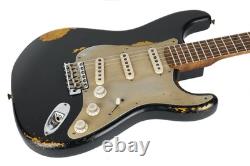 Nouvelle Fender Masterbuilt Stratocaster des années 50 Heavy Relic Noir sur Violin Burst