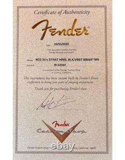 Nouvelle Fender Masterbuilt Stratocaster des années 50 Heavy Relic Noir sur Violin Burst