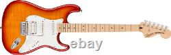 Nouvelle guitare Fender Affinity Stratocaster FMT HSS, touche en érable, Sunburst Sienna