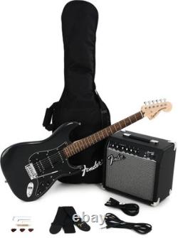 Pack Squier Affinity Series Stratocaster HSS Charcoal Frost Metallic avec
